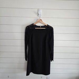​Tommy Hilfiger Black Lace Raglan Sleeve Sheath Dress - Size 12